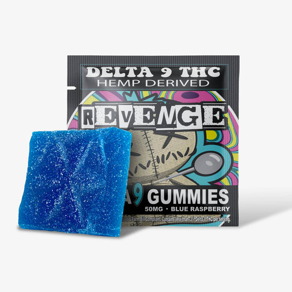 SINGLE DELTA 9 GUMMY / 50MG / BLUE RAZZ / REVENGE