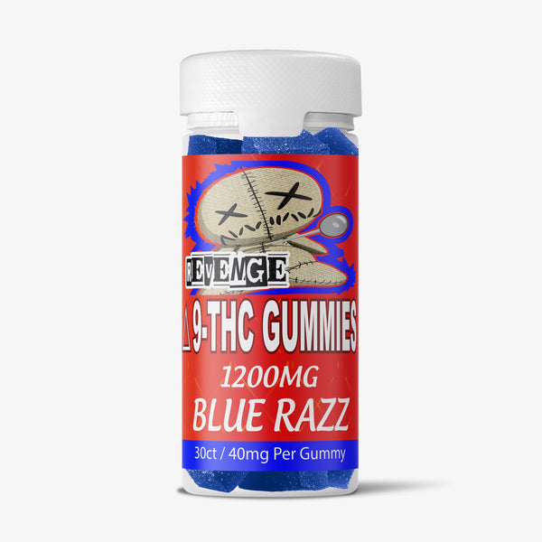 DELTA 9 GUMMIES / REVENGE / BLUE RAZZ 1200mg / 30ct