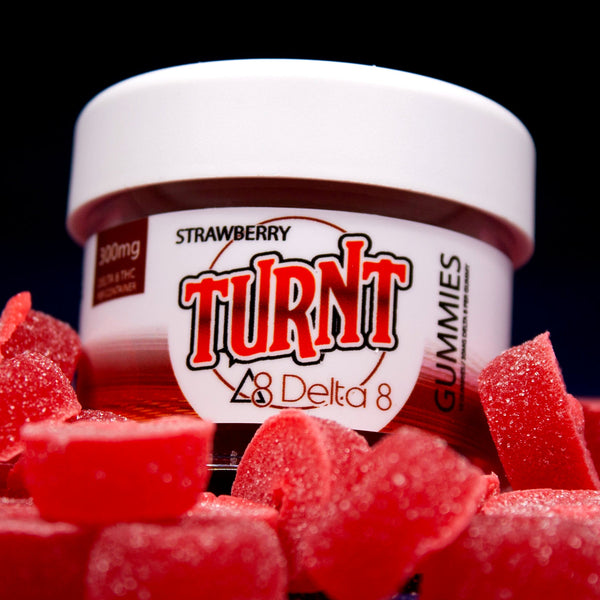turnt delta 8 thc strawberry gummies 10ct jar